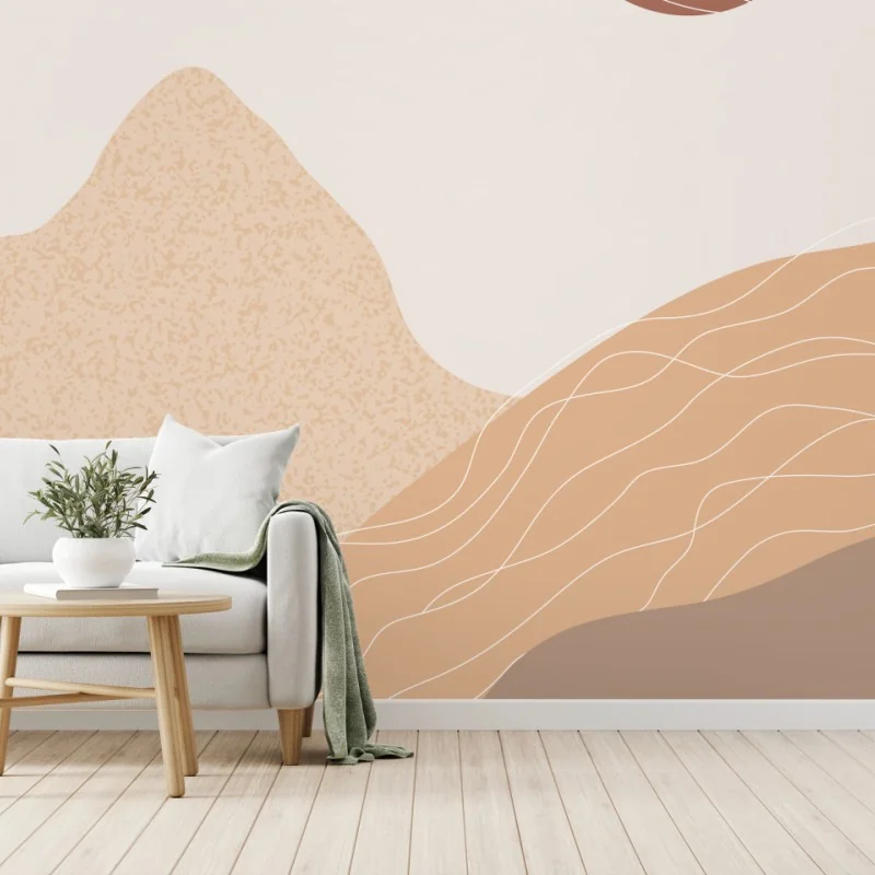 Fotomural paisaje minimalista en tonos tierra