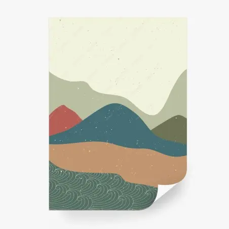 Fotomural paisaje geométrico minimalista estilo japonés – Pixers®