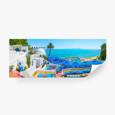 Fotomural vistas de la terraza en Sidi Bou Said, Túnez – Pixers®