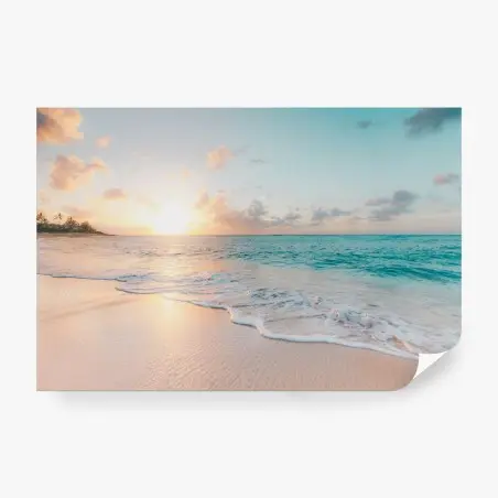 Fotomural atardecer tropical en la orilla del mar – Pixers®