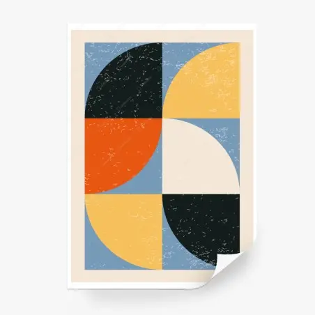 Fotomural diseño geométrico retro en tonos cálidos – Pixers®