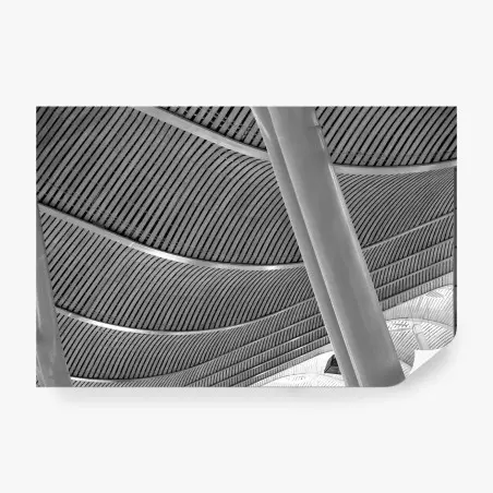 Fotomural tejido arquitectónico en blanco y negro – Pixers®
