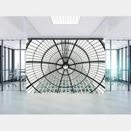Fotomural cúpula geométrica sobre rascacielos moderno – Pixers®