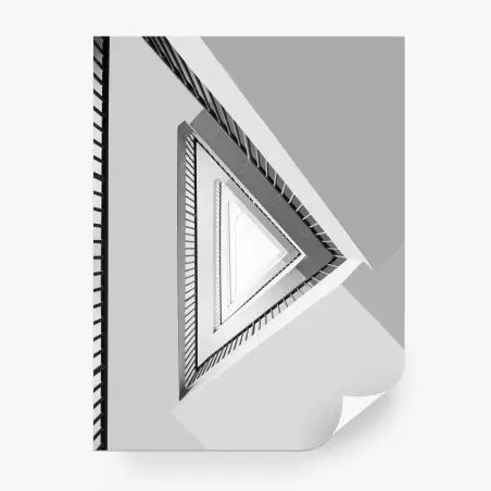 Fotomural composición triangular arquitectónica en blanco y negro – Pixers®