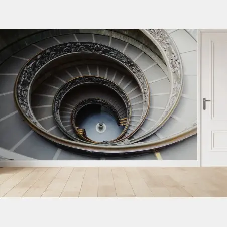 Fotomural escalera de caracol en espiral vista aérea ornamental – Pixers®