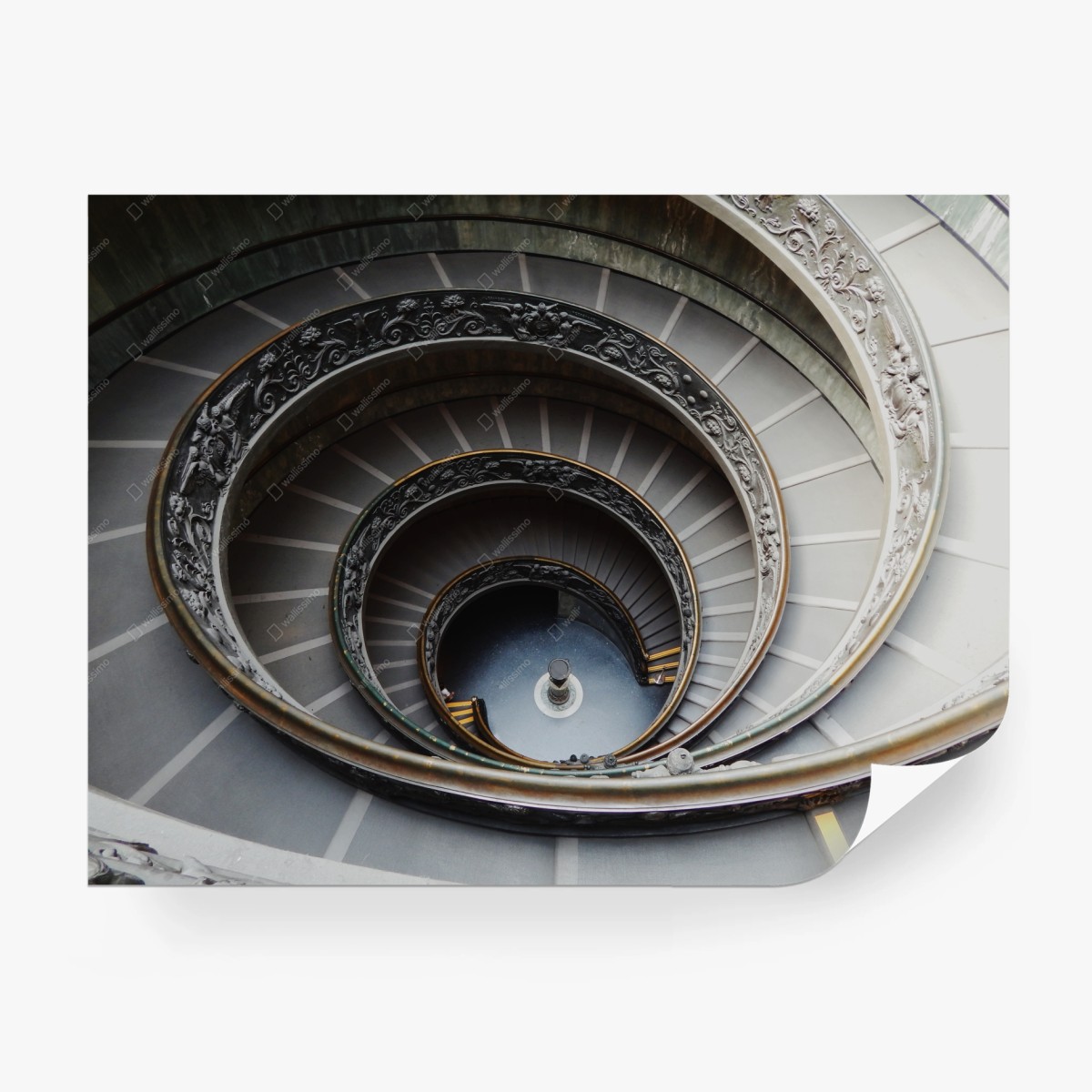 Fotomural escalera de caracol en espiral vista aérea ornamental – Pixers®