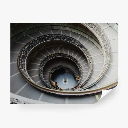 Fotomural escalera de caracol en espiral vista aérea ornamental – Pixers®