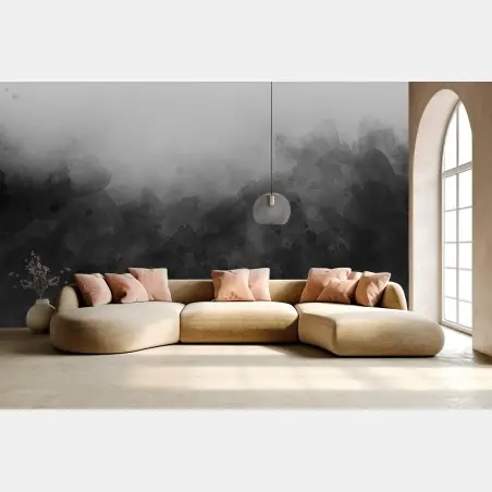 Fotomural mural abstracto en tinta y grises – Pixers®