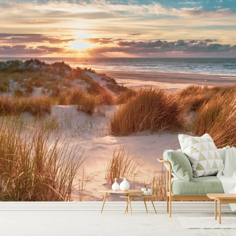 Fotomural atardecer sobre las dunas de Ameland