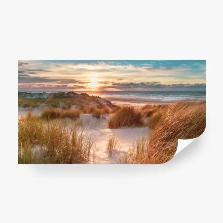 Fotomural atardecer sobre las dunas de Ameland – Pixers®
