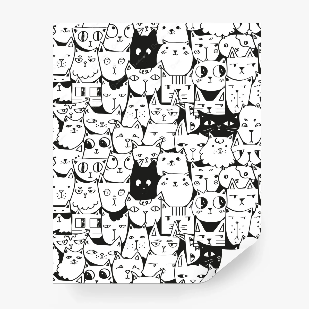 Fotomural ilustración repetitiva de gatos en blanco y negro – Pixers® Fotomural ilustración repetitiva de gatos en blanco y negro – Pixers®