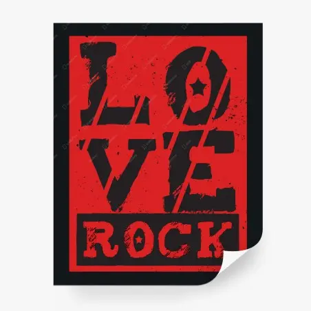 Fotomural amor rockero en rojo desgastado – Pixers®
