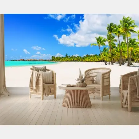 Fotomural playa paradisíaca en Punta Cana – Pixers®