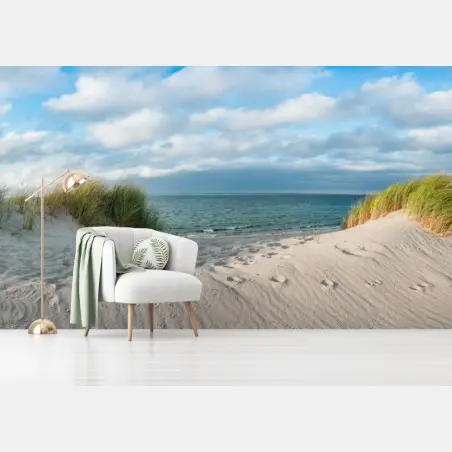 Fotomural dunas junto al mar sereno – Pixers®