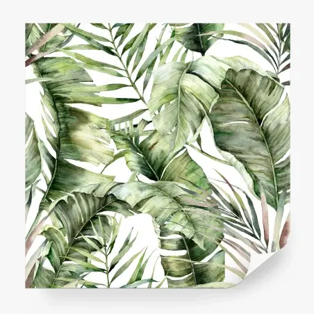 Fotomural hojas tropicales en acuarela estilo botánico – Pixers®