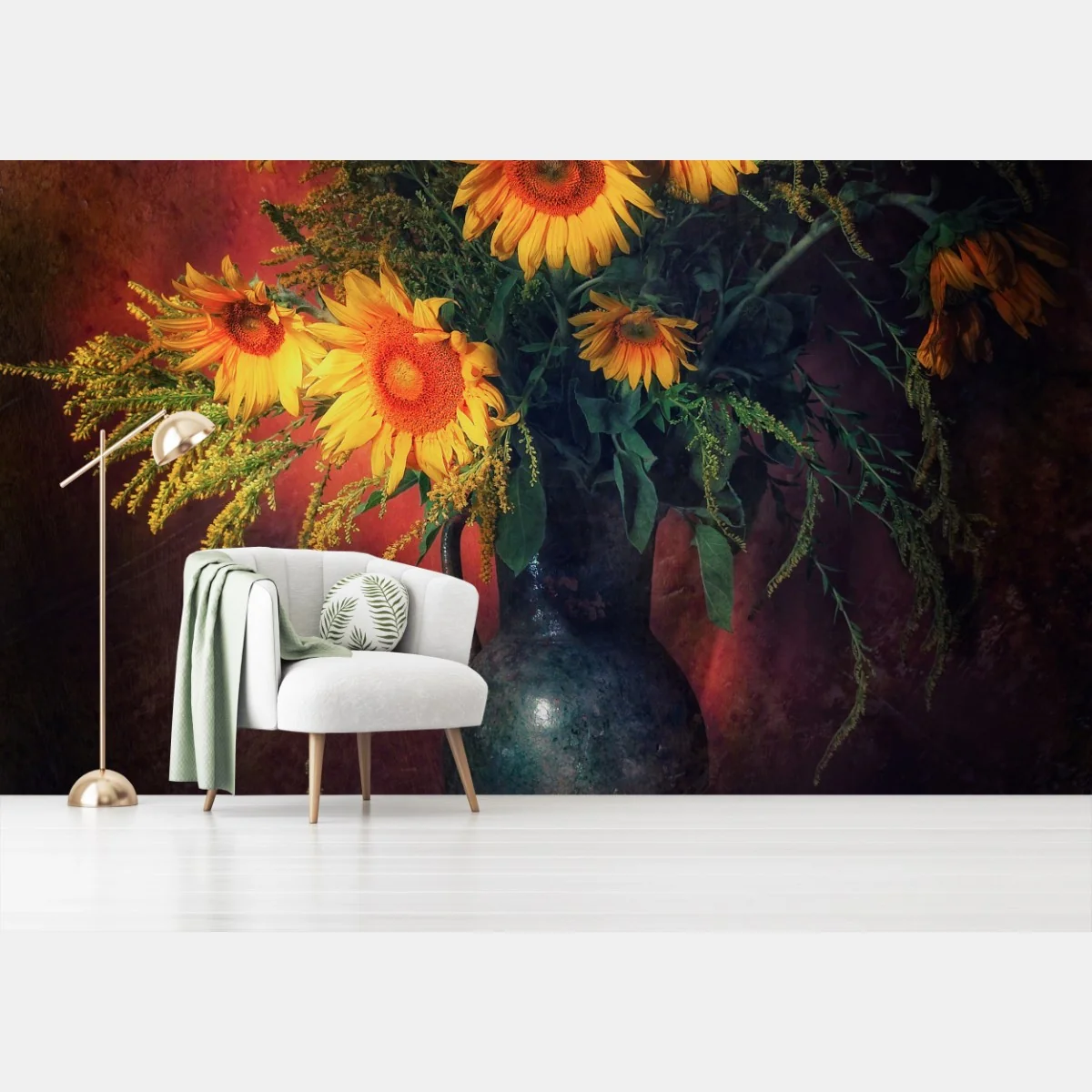 Fotomural ramo rústico de girasoles sobre mesa antigua – Pixers® Fotomural ramo rústico de girasoles sobre mesa antigua – Pixers®