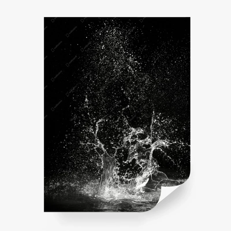 Fotomural salpicadura de agua en blanco y negro