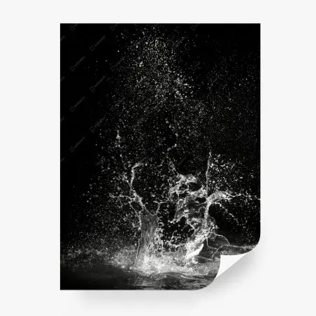 Fotomural salpicadura de agua en blanco y negro – Pixers®