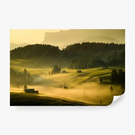 Fotomural amanecer dorado en Seiser Alm – Pixers®