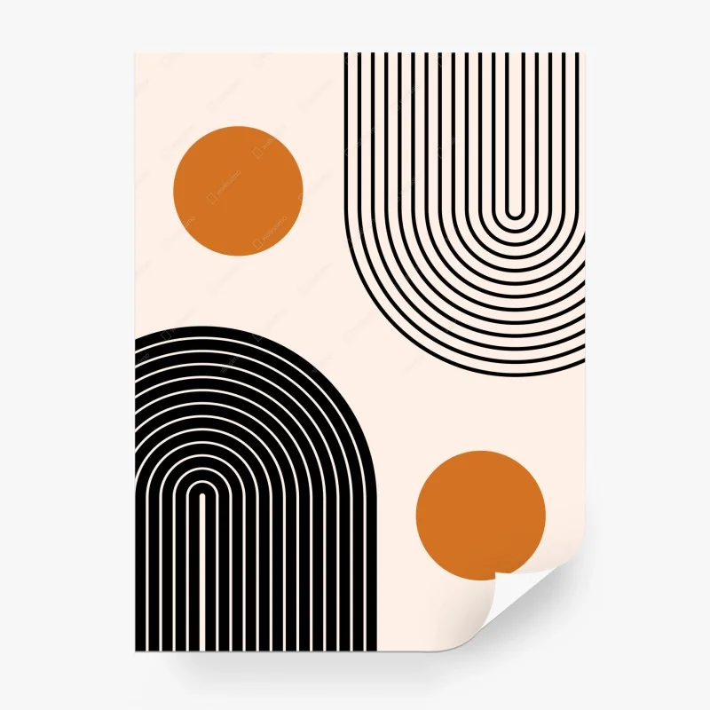 Fotomural composición geométrica minimalista en tonos ocres