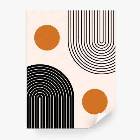 Fotomural composición geométrica minimalista en tonos ocres – Pixers®