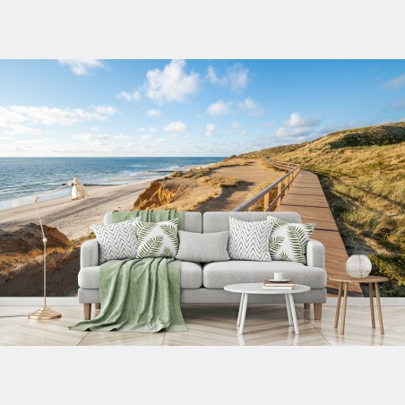 Fotomural camino de madera junto al mar – Pixers®