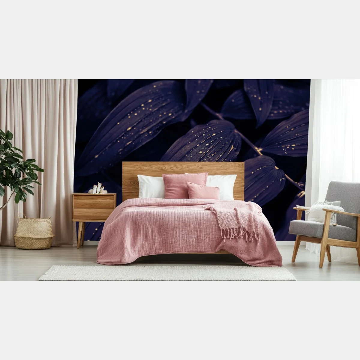 Fotomural hojas nocturnas con gotas brillantes – Pixers® Fotomural hojas nocturnas con gotas brillantes – Pixers®