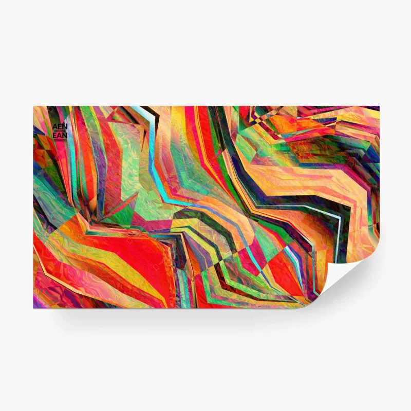 Fotomural explosión geométrica de colores vibrantes