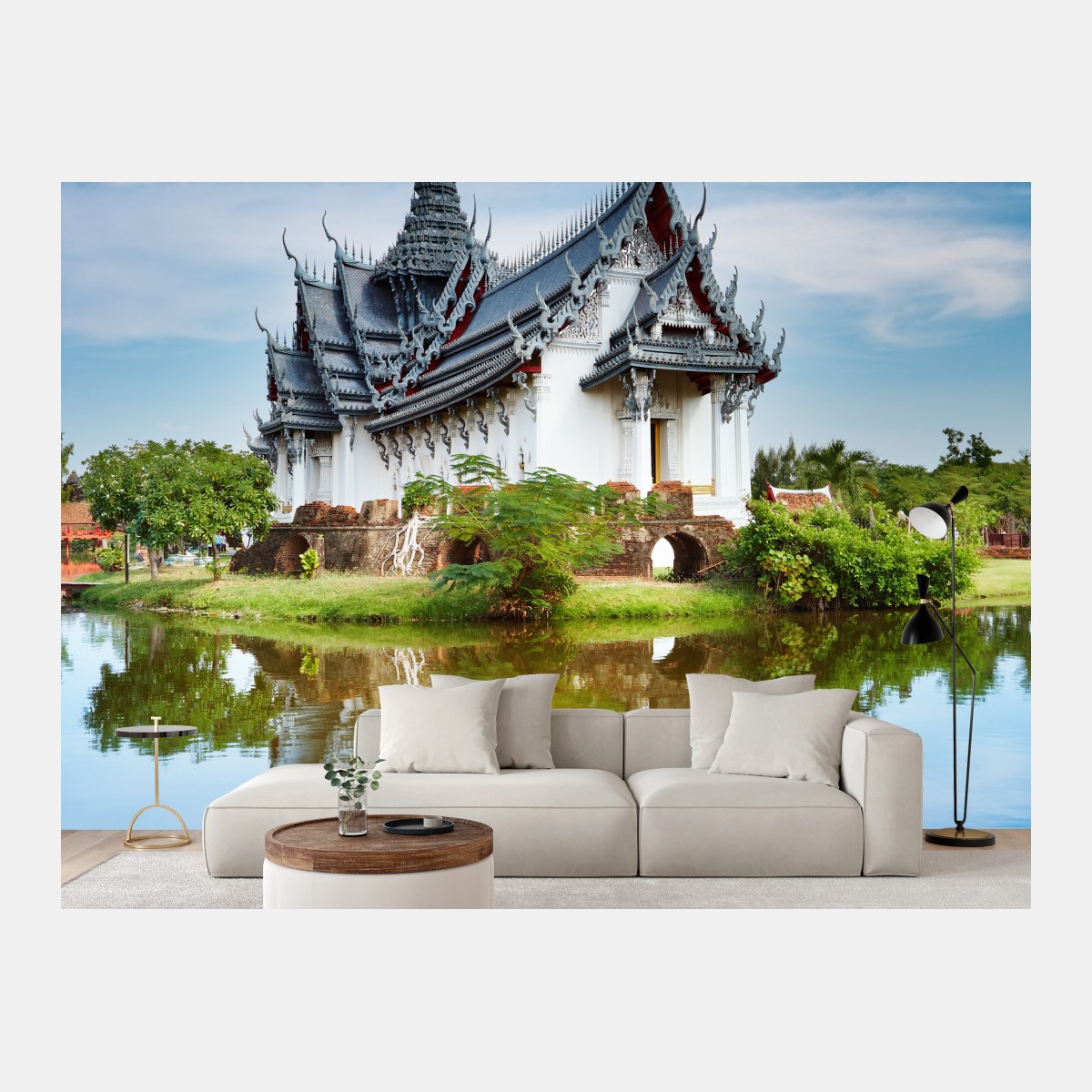 Fotomural Sanphet Prasat: palacio reflejado en el lago – Pixers®