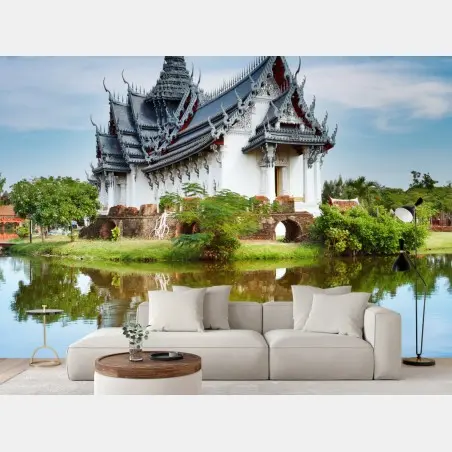 Fotomural Sanphet Prasat: palacio reflejado en el lago – Pixers®