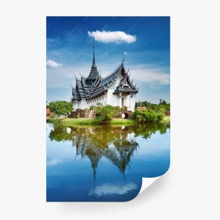 Fotomural Sanphet Prasat: palacio reflejado en el lago – Pixers®