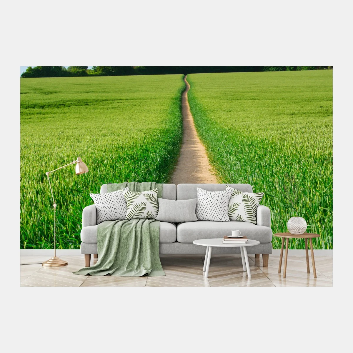 Fotomural camino entre campos verdes al horizonte – Pixers® Fotomural camino entre campos verdes al horizonte – Pixers®