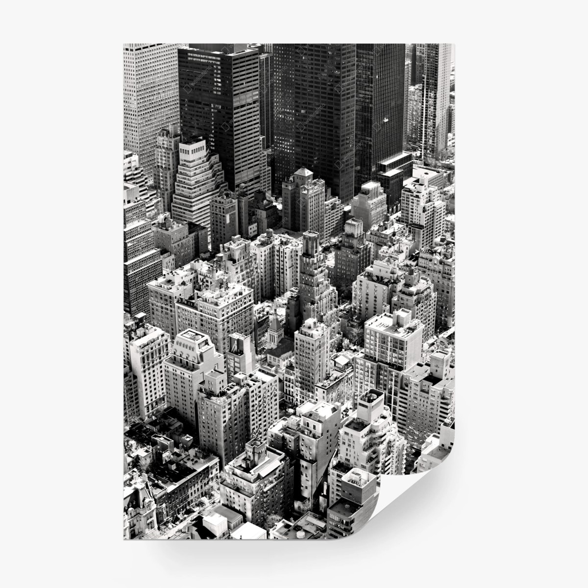 Fotomural vista aérea en blanco y negro de Manhattan, Nueva York – Pixers®