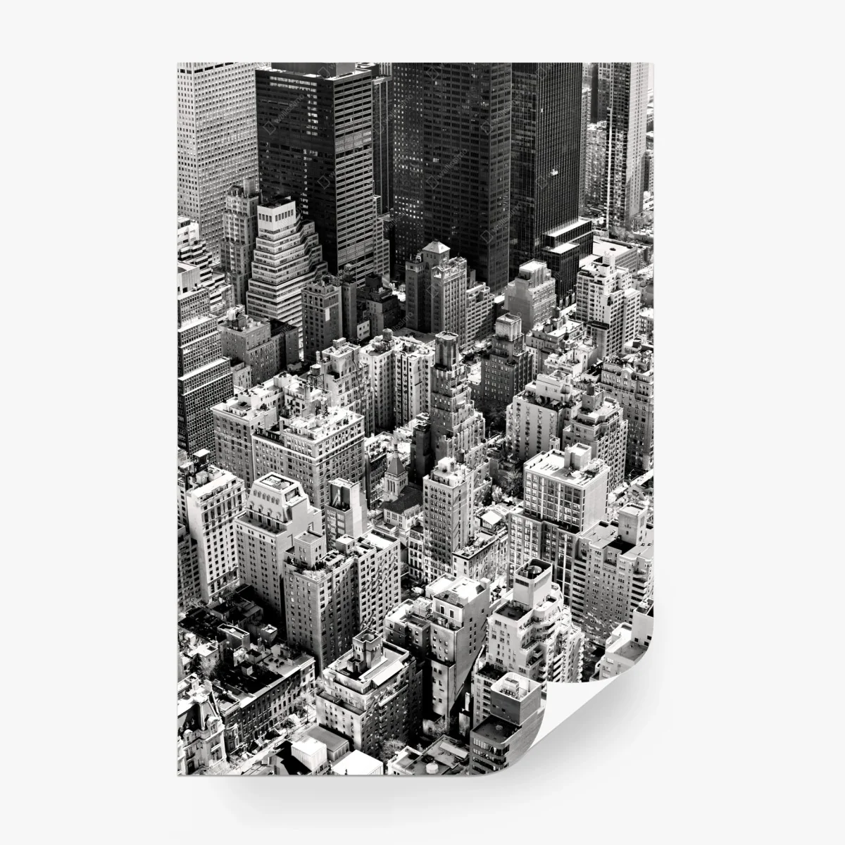Fotomural vista aérea en blanco y negro de Manhattan, Nueva York – Pixers®