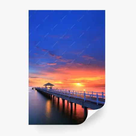 Fotomural amanecer en el muelle – Pixers®