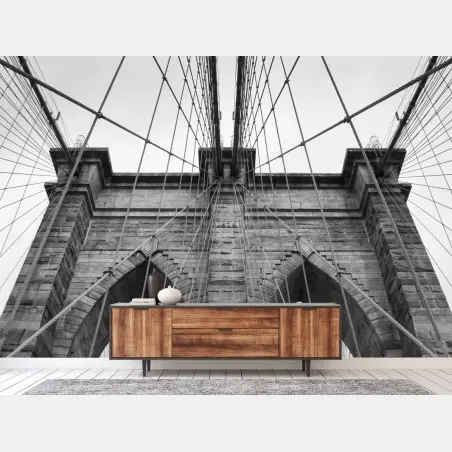 Fotomural perspectiva arquitectónica del puente de Brooklyn – Pixers®