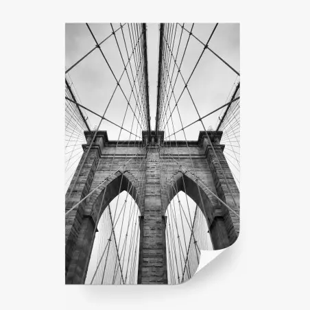 Fotomural perspectiva arquitectónica del puente de Brooklyn – Pixers®
