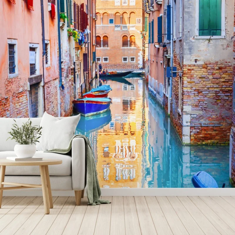 Fotomural canal de Venecia con reflejos coloridos