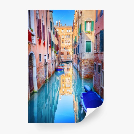 Fotomural canal de Venecia con reflejos coloridos – Pixers®