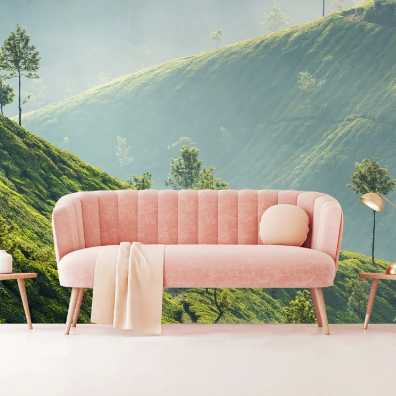 Fotomural amanecer en las plantaciones de té de Munnar