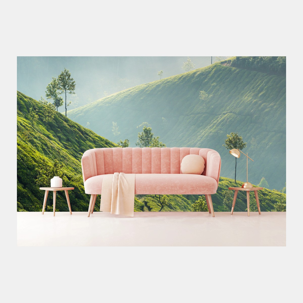 Fotomural amanecer en las plantaciones de té de Munnar – Pixers®
