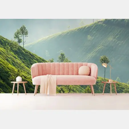 Fotomural amanecer en las plantaciones de té de Munnar – Pixers®