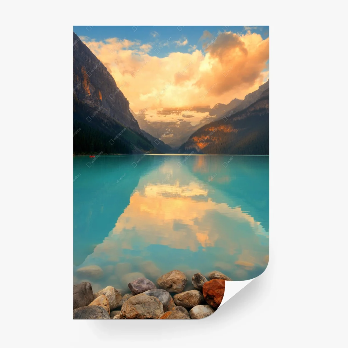 Fotomural amanecer en Lago Louise: paisaje sereno – Pixers® Fotomural amanecer en Lago Louise: paisaje sereno – Pixers®