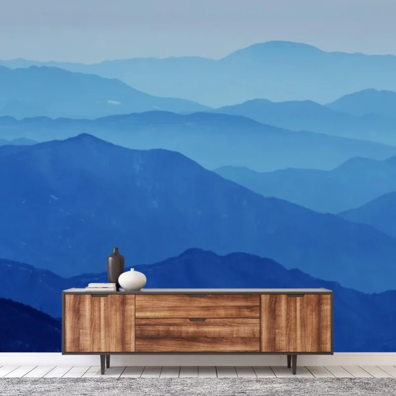 Fotomural cordillera en capas azules