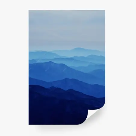 Fotomural cordillera en capas azules – Pixers®