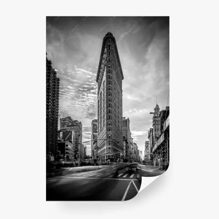 Fotomural perspectiva del Flatiron en blanco y negro – Pixers®