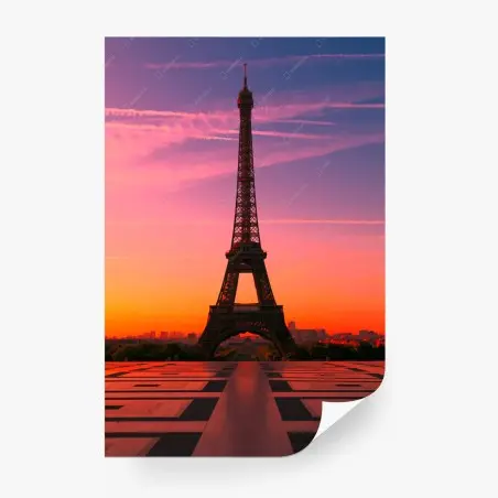Fotomural amanecer en la Torre Eiffel – Pixers®