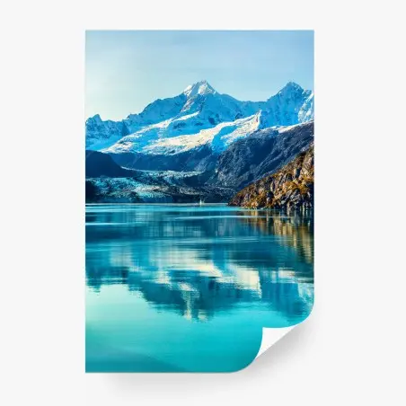 Fotomural majestad glaciar: paisaje de montaña y lago turquesa – Pixers®