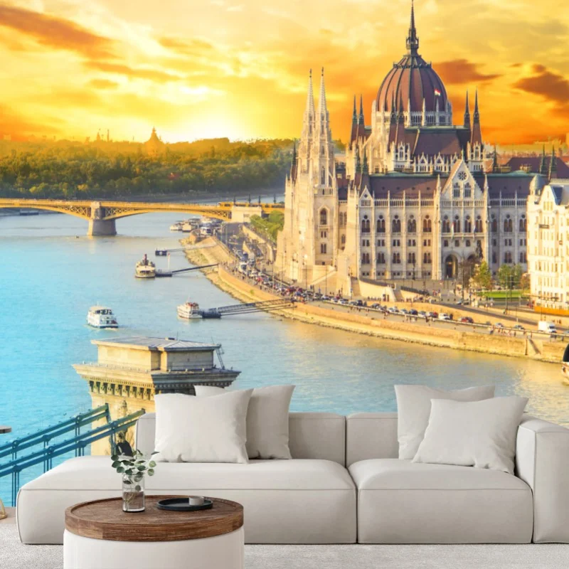 Fotomural amanecer sobre el parlamento de Budapest