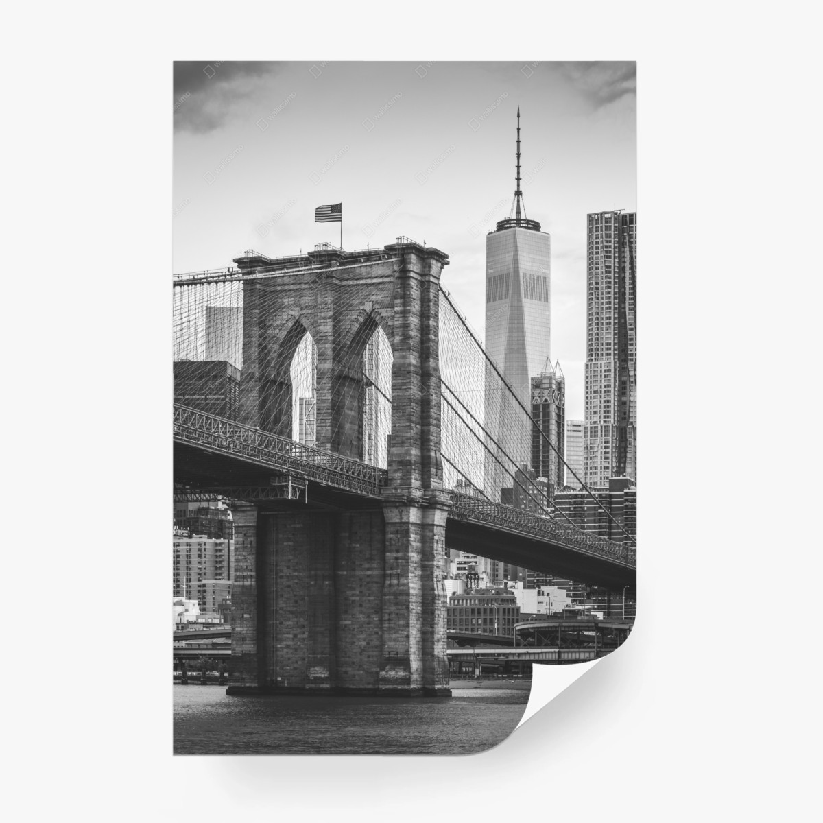 Fotomural panorama urbano puente de Brooklyn y horizonte de Nueva York – Pixers®